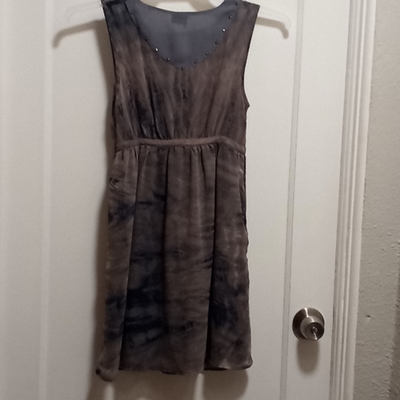 Mini grey and blue tye dye dress - Picture 3 of 5